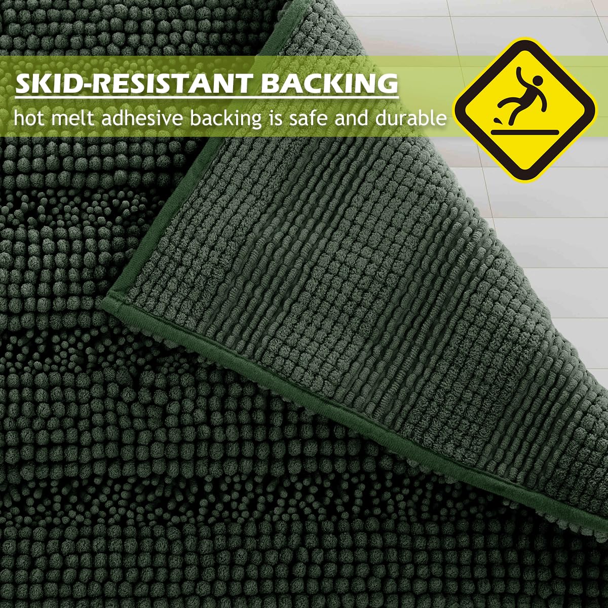 Bathroom Rugs - Soft Bath Mat Water Absorbent Non-Slip Thick Shaggy Shower Carpe, Machine Washable, Plush Carpet Runner For Tub